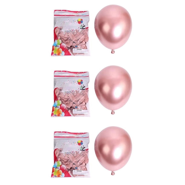 150 Piezas Globos de Látex Metálicos de 10 Pulgadas, Globos de Perla de Metal Brillantes Cromados Espesos Globos para Decoración de Fiestas, Oro Rosa