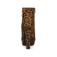 thumbnail image 2 of Unique Bargains Women's Round Toe Side Zipper Block High Heel Ankle Boots Leopard 7.5, 2 of 7