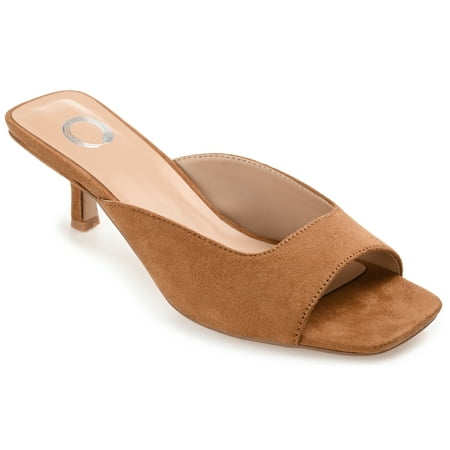 

Journee Collection Womens Larna Slip On Kitten Heel Open Toe Pumps