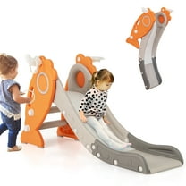 Gymax 4-in-1 Toddler Slide w/ Basketball Hoop & Ball Ring Toss Game Easy Assembly