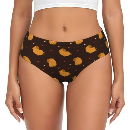 Womens Underwear - Heart Capybaras No Show Seamless Underwear for Women  Soft Stretch Womens Panties  Hipster Ladies Panties Bikini Underwear Briefs