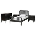 thumbnail image 1 of Baxton Studio Lucera Mid-Century Black Full Size 4-Piece Bobbin Bedroom Set, 1 of 13