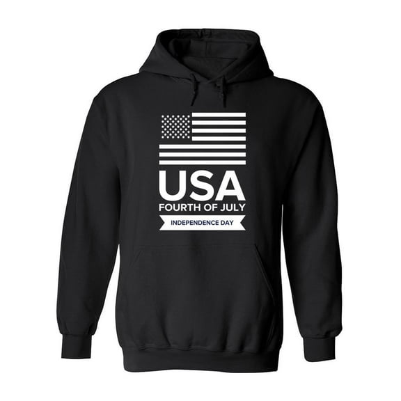 Independence Day U S A Hoodie Men -Image by Shutterstock, Male Large
