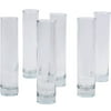 Koyal Wholesale 7.5 Inch Tall Clear Glass Cylinder Bud Vase, 6ct