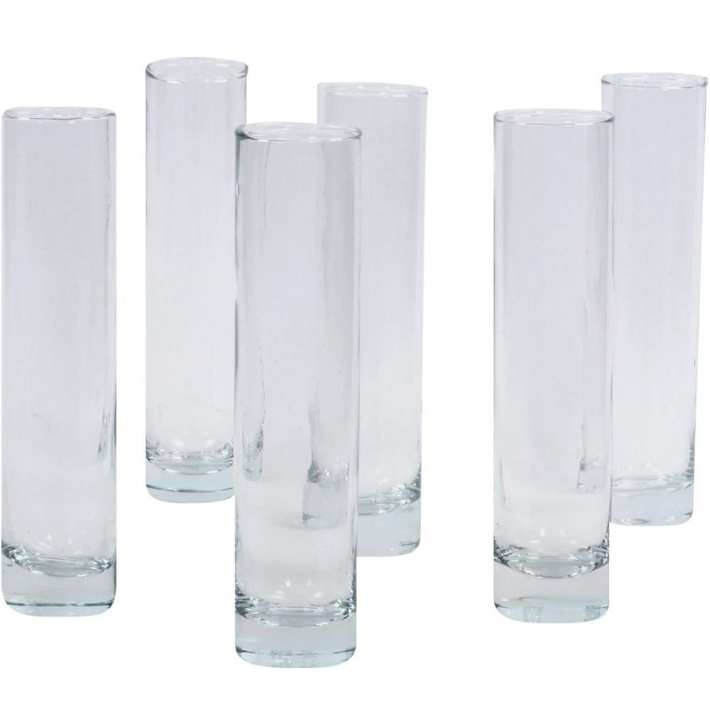 Koyal Wholesale 75 Inch Tall Clear Glass Cylinder Bud Vase 6ct