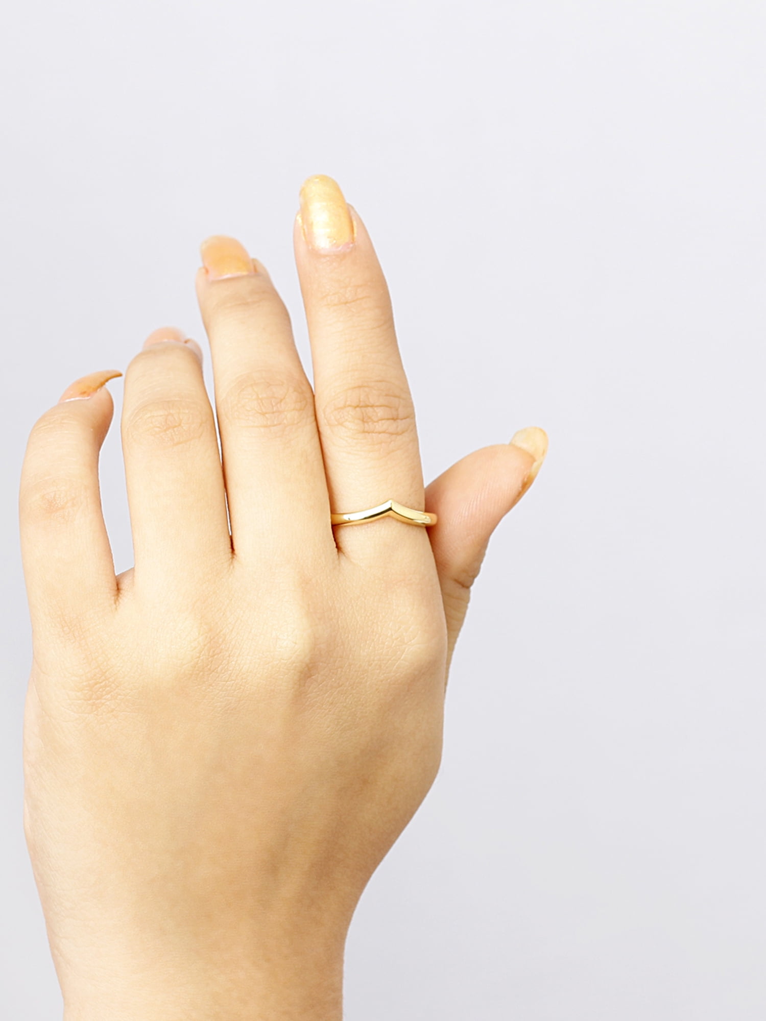 JewelersClub 14K Gold over Silver Wishbone Friendship Ring for Women | Dainty Gold over Silver Promise Ring For Women | Silver Friendship Ring For Women