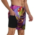 thumbnail image 2 of Naloa Fruit Parfait Colorful Print Men Swim Trunks with Compression Liner ,Board Shorts,Men's Swim Shorts with Drawstring and Elastic Waistband-Large, 2 of 6