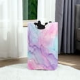 thumbnail image 2 of Foldable Laundry Hamper Bag with Handles Dirty Clothes Basket 12.6" x 11" x 22.7" Pastel Pink Marble Texture, 2 of 7