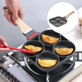 thumbnail image 4 of Sartén de aluminio con revestimiento antiadherente, sartén para panqueque sartén para hamburguesas y huevos , utensilios de cocina 4 agujeros Macarena Sartén para huevos, 4 of 8