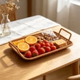 thumbnail image 6 of Dmlowu Woven Serving Tray, Rectangular Decorative Food Baskets with Dual Carry Handles, Candy Fruit Food Tray for Dining Table Kitchen Farmhouse Decor, 1 Pack, 6 of 6