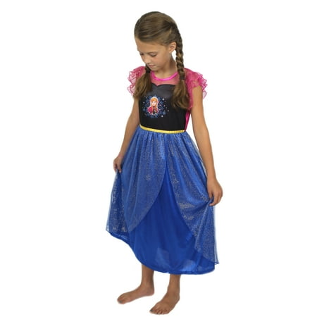 Disney Frozen Princess Anna Girls Fantasy Gown Nightgown 21FZ733GGS
