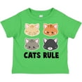 thumbnail image 3 of Inktastic Cats Rule with Cat Heads Boys or Girls Toddler T-Shirt, 3 of 5