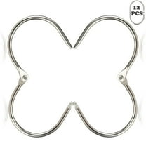 TABGIME Wide Shower Curtain Rings Hooks, Rustproof Metal Glide Shower Ring for Bathroom Shower Rods Curtains, 12pk Decorative Polished Nickel Finish