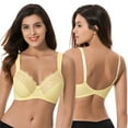 thumbnail image 5 of Curve Muse Plus Size Unline Minimizer Underwire Bra with Embroidery Lace-3Pack-YELLOW,Hunter Green,Light BLUE-46DDD, 5 of 7