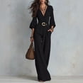 thumbnail image 2 of JoveMarine Womens Jumpsuits High Waist Long with Belt - Versatile Work Daily One Piece, Jumpsuits for Women Dressy Casual Jumpsuit, Formal Jumpsuits for Women for Office,Black L, 2 of 4