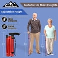 thumbnail image 2 of Bastón plegable Supregear, ajustable en 5 niveles de altura, ligero, plegable, portátil, de viaje, con correa de muñeca y mango en T, para personas mayores, discapacitadas, hombres y mujeres, color ro, 2 of 5