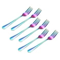 thumbnail image 1 of 6pcs Stainless Steel Western Food Serving Forks Creative Colorful Dinner Forks Premium Tableware for Home Kitchen, 1 of 6