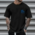 thumbnail image 2 of kpoplk Mens T Shirt Short Sleeve Muscle Fitness Fashion Print T-Shirts Slim-Fit Crew Neck Casual Tops(Black,3XL), 2 of 3