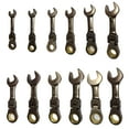 thumbnail image 3 of BELOWSYALER Ratcheting Wrench Flexible Head Double Joint Long Metric Ratcheting Wrench 8-19mm Open Ended Wrench for Maintenance, 3 of 6