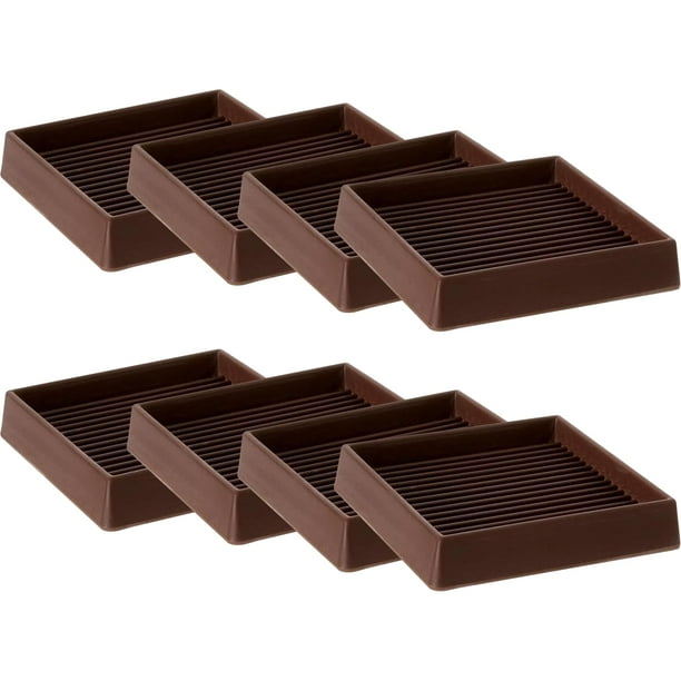 Calpalmy Tazas cuadradas de goma para ruedas de muebles de 3X3 con agarre antideslizante para el piso (juego de 8) - Almohadillas de piso confiables para patas de muebles y protectores de piso para mu