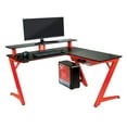 thumbnail image 6 of Avatar Battlestation L-Shape Game Desk with Carbon Top and Matte Red Legs, 6 of 9