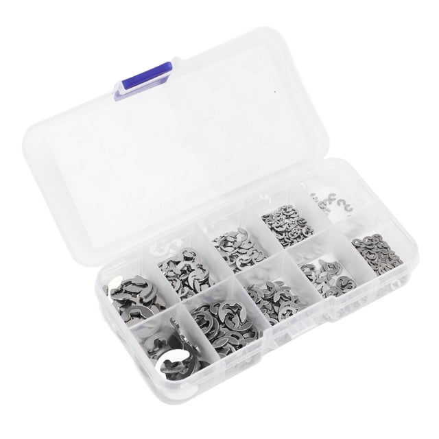 Rondelle de Retenue Cirlip E Type, 580 Pcs Rondelle Cirlip E Clip Rondelle E Type Rondelle Matériaux Écologiques