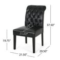 thumbnail image 3 of Noble House Cullon Indoor Faux Leather Tufted Dining Chairs, Set of 4, Midnight Black and Matte Black, 3 of 7