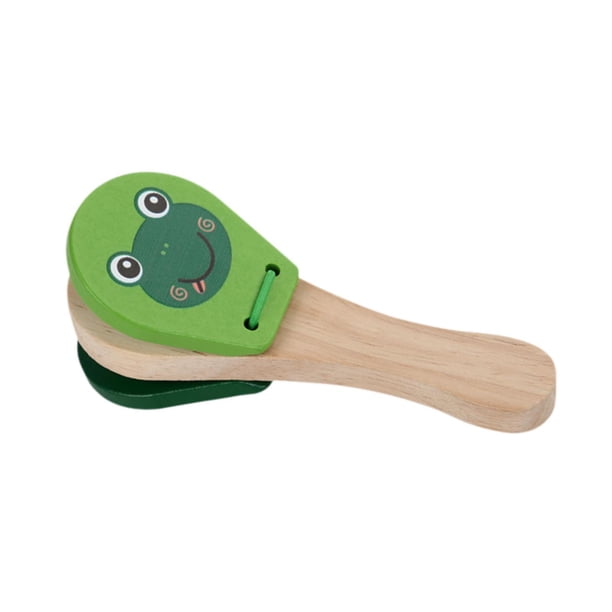 Juguete musical de madera, badajo de mano, juguete educativo temprano para bebés, niñas y niños. Verde