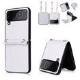 thumbnail image 1 of Allytech Crossbody Case for Samsung Galaxy Z Flip 3 5G Cell Phone (2021) 6.7 inch with Detachable Shoulder Strap Lanyard PU Leather Full Body Shockproof Slim Lightweight Thin Protective Cover, White, 1 of 9