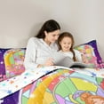 thumbnail image 5 of Feelyou Dreamy Princess Fairy Queen Comforter Set, Pink Rose Flower Bedding Sets, Mystic Glitter Stars Reversible Bedding Comforter Set, Luxury Bedroom Decor, 3 Pieces, 5 of 8