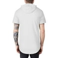 thumbnail image 2 of Hat and Beyond Men's Hooded Hipster Side Zipper Curved Hemline Tee Shirt, 2 of 6