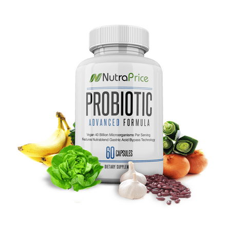 NutraPrice Pure Probiotics, 40 Billion Living CFUs, Advanced Gut-Balance Supplement, 60 Vegetarian Softgels