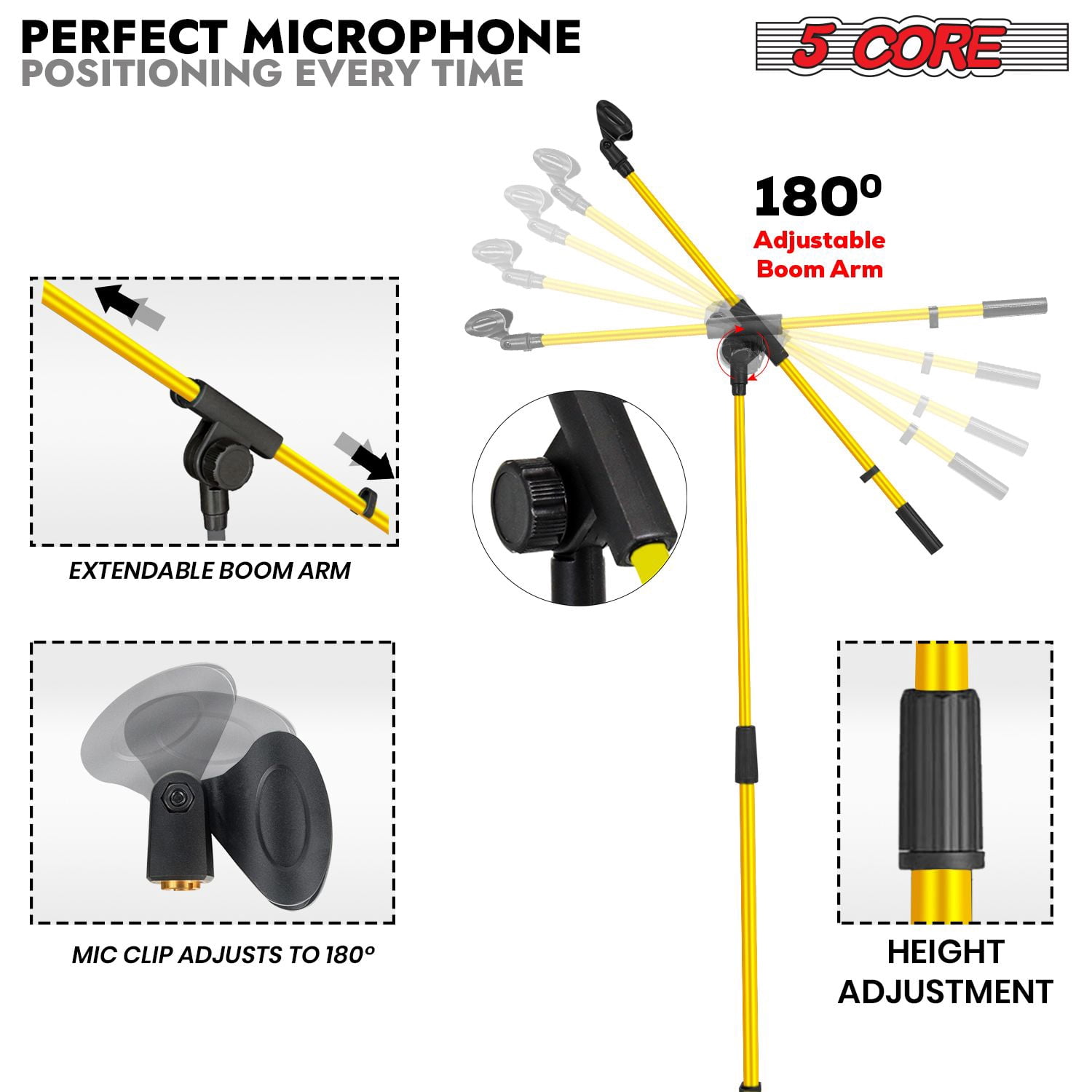 Tripod Mic Stand Floor 2Pcs Adjustable 18 to 72 Inches Sturdy Boom Arm Holder Microphone Stands Pedestal Para Microfono for Singing