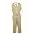 thumbnail image 3 of 6pcs Boy Baby Toddler Formal Wedding Party Khaki Suits Tuxedo Extra Necktie S-7, 3 of 6