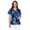 Blue Hibiscus Palm, variant on Nurse Scrubs for Women V Neck Short Sleeve Plum Blossom Printed Tops Breathable Plus Size Nursing Uniforms with Pockets