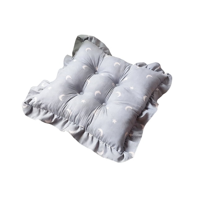 Outdoor Chair Cushion Square Lace Elastic Cloth Pink 40Cm Thick Pearl Fluff for Floor Ottoman