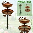 thumbnail image 5 of 36 Inch Metal Bird Bath for Outdoors, 2-in-1 Freestanding Bird Feeder Bowl with 5-Pronged Base for Garden Yard, 5 of 8