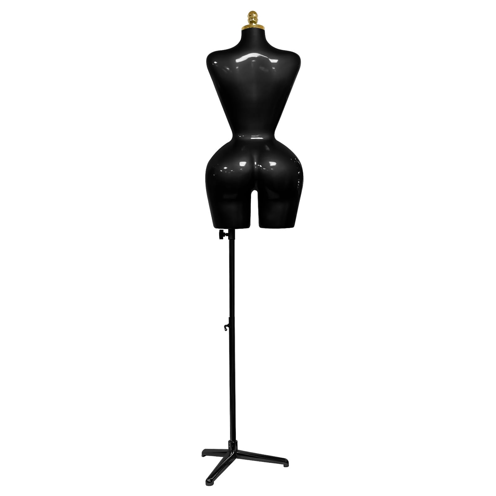 Female Mannequin Torso,Dress Form Manikin with Metal Stand Base, Suitable for Clothing and Jewelry Display (Black)