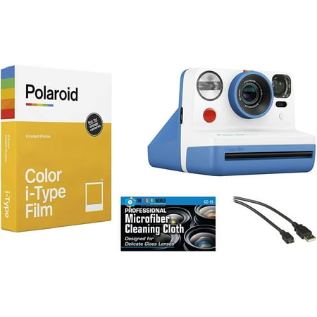 Image of Polaroid Now i-Type Instant Film Camera Blue + Polaroid Color Film Bundle