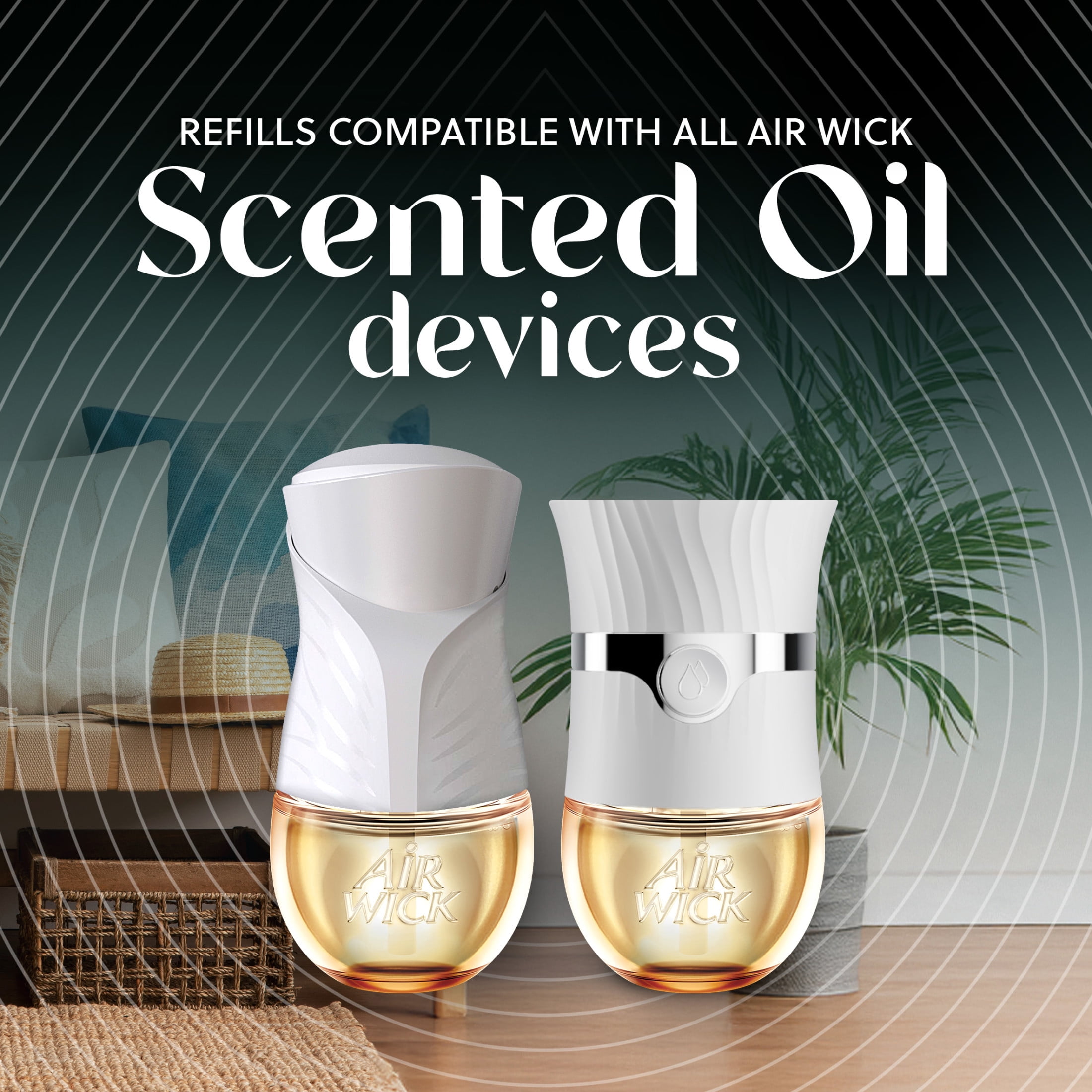 Air Wick Vibrant Plug-In Scented Oil Air Freshener Warmer Refill, Cotton and White Lotus, 1 Count