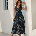 thumbnail image 5 of Dog Paw Print Dress Fashion Boho Beach Long Dresses Female Party Printed Maxi Dress, 5 of 9