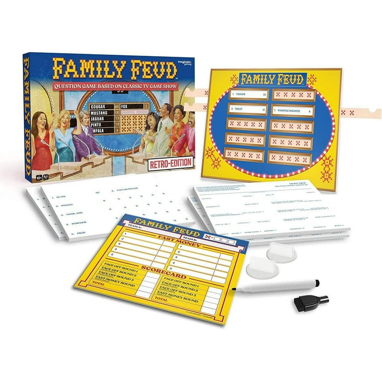 T-SHIRT FAMILY FEUD SURVEY SAYS RINGER orange rétro TV jeu télévisé
