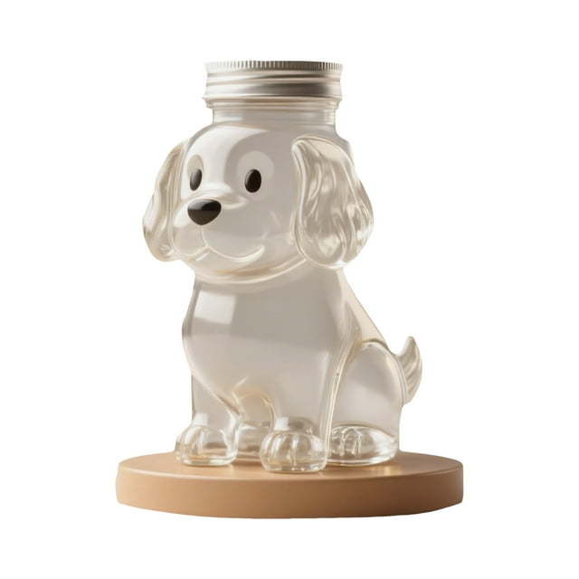 Huanglei Handmade Glass Dog Jar Glass Jar With Lid Airtight Cat And Dog Food Storage Container