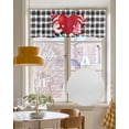 thumbnail image 4 of Valentine's Linen Curtain Valance for Bedroom/Bathroom/Kitchen/Office/Living/Dining Room Windows,Valentine Buffalo Plaid Black Gnomes Love Red Pocket Topper Drapes Decorative Cafe Drapery Panel 42x18, 4 of 6