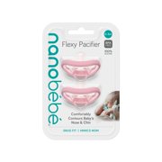 Nanobebe Flexy Baby Pacifiers, 0–3 Months, 2-Pack, Pink