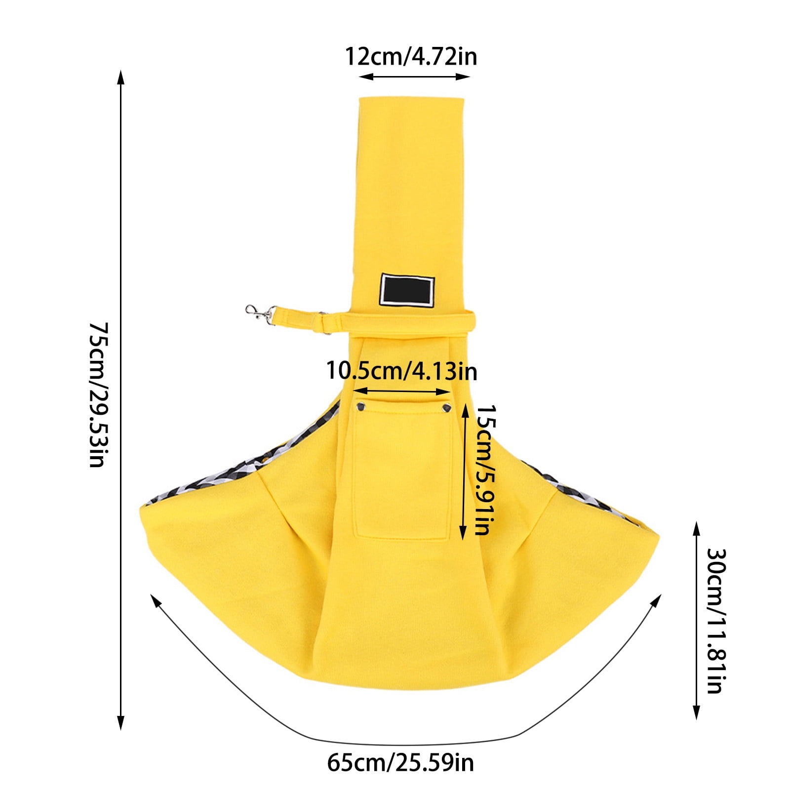 Reversible Pet Sling with Storage Pocket Hands-Free Shoulder Tote for Small Dogs and Cats Comfortable Outdoor Walking Travel Harness