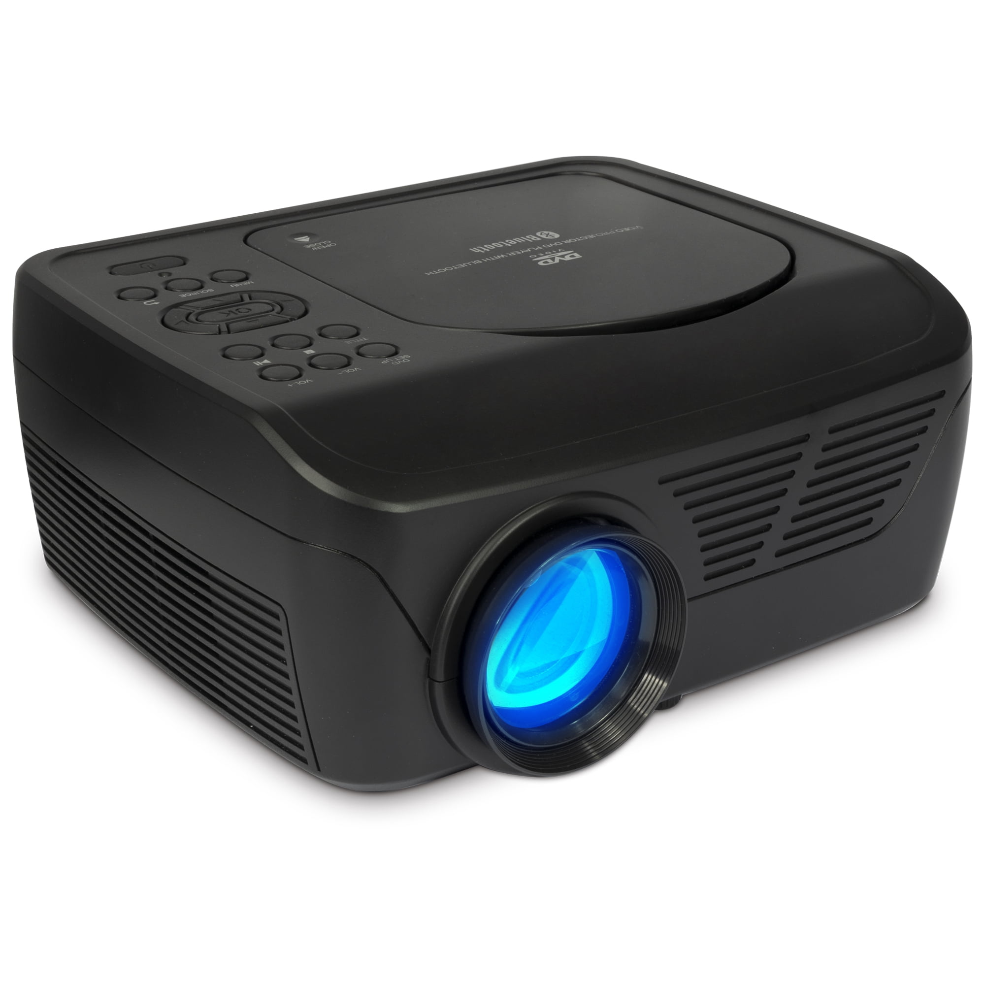 GPX Bluetooth Wireless Projector with DVD Player, PJD713B, Black