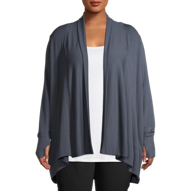 Athletic Works Women's Plus Size Athleisure Waterfall Cardigan