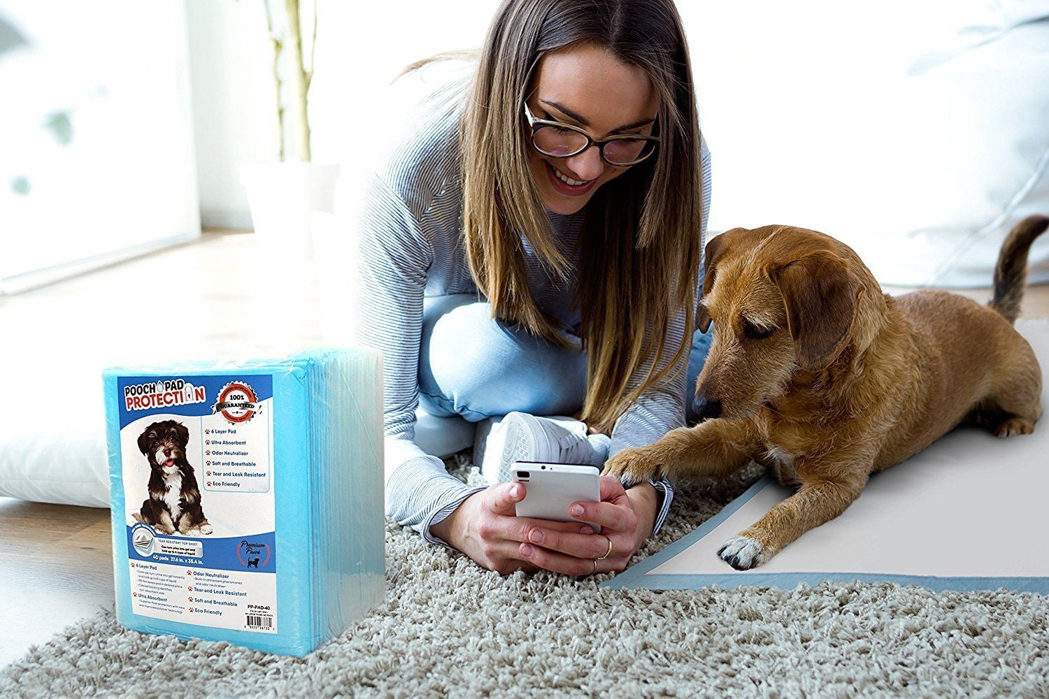 Pooch Pad Protection Training Dog Pads. Thick & Soft, XTRA Absorbent Puppy Pads.