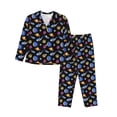 thumbnail image 1 of Fotbe Whales In Space Conjunto de Pijama de Manga Larga para Mujer con Estampado, Ropa de Dormir de 2 Piezas, Conjunto de Casa Suave y Cómodo con Bolsillos-Medium, 1 of 7